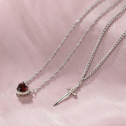 Heart and Sword Necklace - Couple Necklaces