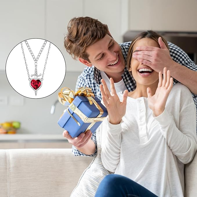 Heart and Sword Necklace - Couple Necklaces