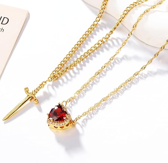 Heart and Sword Necklace - Couple Necklaces