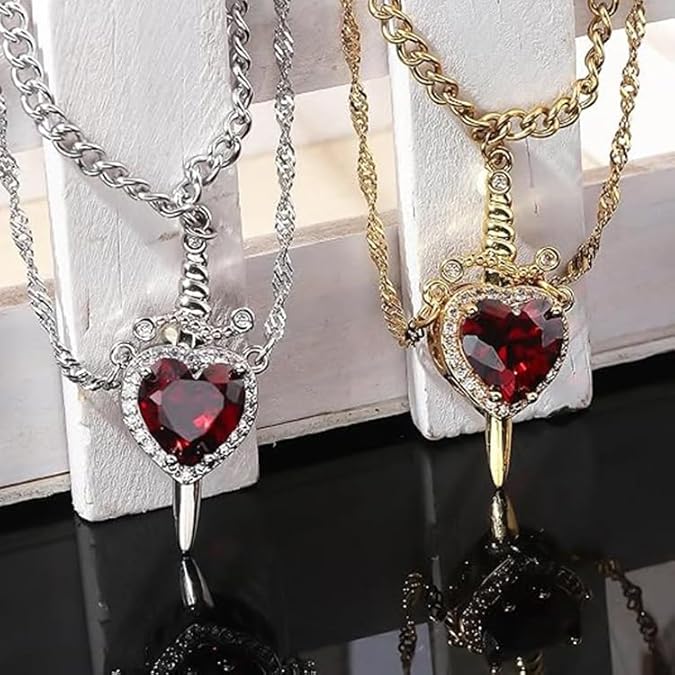 Heart and Sword Necklace - Couple Necklaces