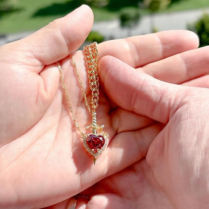 Heart and Sword Necklace - Couple Necklaces
